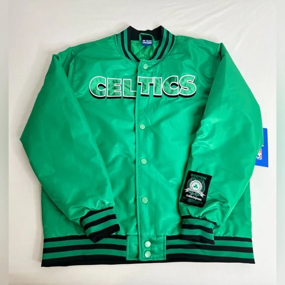 Authentic Ultra GAME NBA Boston Celtics-Embroidered Satin Varsity Jacket Size M - Picture 8 of 10